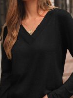 AUTOMET Long Sleeve Shirts for Women Tops V Neck Casual Top Comfortable Shirt Soft Basic Tees Women Blouses - Image 5