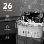Crzoe Ice Makers Countertop with Handle, 2 Sizes of Ice, 9 Bullet Ice Cubes in 6 Mins, 26Lbs/24H, Portable Ice Maker with Self-Cleaning, Ice Machine for Home&Kitchen&Office&Party - Image 5