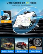 [2026 True Military-Grade] Car Phone Holder VANMASS [Upgraded Strongest Suction & Clip] Cell Phone Mount for Dashboard Windshield Vent Wall,Truck Cradle Stand for iPhone 17 Pro Max 16 15 14 13 Android - Image 8