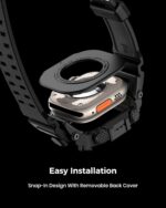 amBand Rugged Case with Band for Apple Watch Ultra 3/2/1 49mm, M3 Military Grade Shockproof Cover, Includes Screen Protector Kit, Tactical Band for Men - Compatible with iWatch Ultra, Matte Black - Image 9