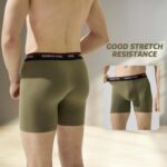 BAMBOO COOL Men's Underwear Boxer Briefs Fly with Built-in 3D Pouch Comfortable Cool Underwear for Men 4 Pack - Image 4