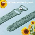 SNBLK 6 Pack Floral Engraved Bands Compatible with Apple Watch Bands 40mm 41mm 42mm 38mm 44mm 45mm 46mm 49mm Women Men, Silicone Flower Pattern Strap for iWatch Series 11 10 Se Ultra 9 8 7 6 5 4 3 2 1 - Image 3