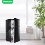 2.4 Cu.Ft Mini Fridge with Freezer & Double Door Small Tiny Size Refrigerator with 7 Temperature Control Knob Only Suitable for One Person Use Black - Image 9