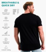 Merino Wool T-Shirt Mens - Merino Wool Undershirt Thermal Shirt for Men and Hiking Socks - Image 2