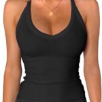 iGENJUN Workout Tops for Women Racerback Basic Tank Summer 2025 Camisole V Neck Slim Fit Ribbed Sleeveless