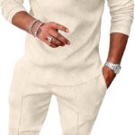 UOUA Mens 2 Piece Sweatsuits Set Long Sleeve Sweatshirt Jogging Sweatpants Tracksuits Outfits