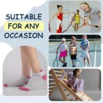 Suggest a better title and return a single title only without any other comments: Comfoex Girls Socks Ankle Athletic Socks For Kids 4-6 6-8 8-10 Years Old Short Socks With Cushioned Sole 8 Pairs - Image 7