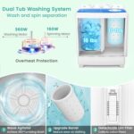 Auertech 28 Lbs Portable Washing Machine, Portable Washer for Apartment with 18 Lbs Washer, 10 Lbs Spinner, Mini Compact Top Load Washing Machine for RV Dorm - Image 4