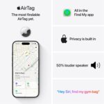 Apple AirTag (2nd Generation): Tracker for Keychain, Wallet, and More; Locator with Sound; Simple One-Tap Setup with iPhone or iPad; Key Finder with up to 1.5X Precision Finding Range - Image 5