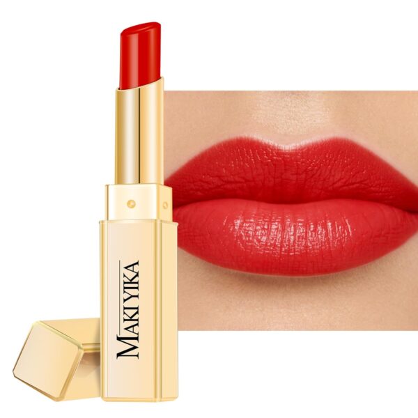 MAKI YIKA Moisture Red Lipstick for Women Hydrated Tinted Lip Balm for Dry Cracked Lips Weightless Glossy Lip Color Juicy Finish,MA063 Red Soul