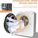 Portable Washer and Dryer Combo Set, 17 Lbs Full-Automatic Washing Machine and 1.8 Cu.Ft Portable Clothes Dryer, Compact Washer and Dryer with Stainless Steel Inner Tub, for Apt, Dorm, Home - Image 4