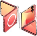 Spigen for Galaxy Z Flip 7 Case, Ultra Hybrid Pro MagFit [Hinge Protection] [Qi2.1 Certified/Magnet for Galaxy] - Clear White