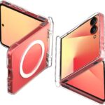 Spigen for Galaxy Z Flip 7 Case, Ultra Hybrid Pro MagFit [Hinge Protection] [Qi2.1 Certified/Magnet for Galaxy] - Clear White