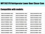 2182179 Refrigerator Door Closer Cam For Whirlpool Kenmore Admiral Amana Crosley Refrigerator Lower Door Closer AP6005980 PS11739042 W10329686 2155311 (Screws not included) - Image 6