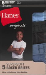 boys Hanes Originals Ultimate Supersoft Boys' Boxer Brief Underwear, Assorted, 5-pack - Image 4