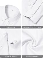 Womens Button Down Shirts Cotton Dress Shirts Oxford Shirts Long Sleeve Work Blouses Collared Tops Tunics with Pocket - Image 4