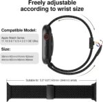 Braided Stretchy Band Compatible with Apple Watch Bands 38mm 40mm 41mm 42mm 44mm 45mm 46mm 49mm Women Men, Soft Nylon Solo Loop Magnetic Sport Strap for iWatch Series 11 10 9 8 7 6 5 4 3 2 1 SE Ultra - Image 2