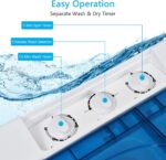 COSTWAY Portable Washing Machine, Twin Tub 26 Lbs Capacity, 18 Lbs Washer and 8 Lbs Spinner, Compact Washer with Control Knobs, Timer Function, Drain Pump, Laundry washer for Apartment RV, Blue - Image 8