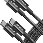 Anker USB C to USB C Cable, Type-C 60W Fast Charging Cable (6 FT, 2Pack) for iPhone 17 Series, iPad mini 6 and More (Black)