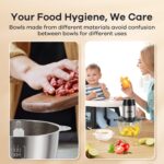 GANIZA Food Processors, Electric Food Chopper with Meat Grinder & Vegetable Chopper - 2 Bowls (8 Cup+8 Cup) with Powerful 450W Copper Motor - Includes 2 Sets of Bi-Level Blades for Fruits/Meat/Nuts - Image 3