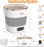 Portable Washing Machine, Mini Washer and Spin-Dryer With Folding Hanger, 16L Large Capacity Small Compact Laundry Machine of Underwear, Baby Clothes, for Apartments, Dormitories, RV, Travel, (White) - Image 2