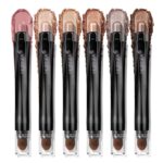 Neutral Eyeshadow Stick Makeup 6PCS Set, Brown Nude Metallic Shimmer Matte Cream Eye Shadow Palette Eyeliner Brightener Pencil Crayon, Halloween Makeup - BROWN CANYON