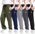Boys Sweatpants with Zip Pockets 5Pack Athletic Pants Mesh Joggers for Boys 5-24
