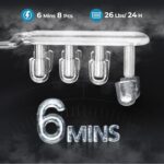 Countertop Ice Maker Machine, 8 Ice Cubes in 6 mins, 26lb/Day Ice with 2 Sizes- Portable Mini, Energy Saving & Basket/Scoop for Home/Party/Travel/Camping/Bar,Black - Image 2