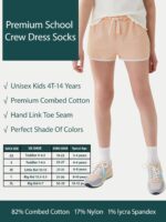 COTTON DAY Unisex School Kids Boys Girls Soft Cotton Black White Gray Navy Khaki Athletic Socks with Retro Stripes - Image 7