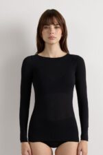Intimissimi Woman's Sheer Boat Neck Modal Cashmere Ultralight Top - Image 2