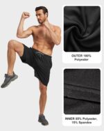 HOPLYNN 5 Pack Mens 2 in 1 Running Shorts with Liner, Quick Dry Workout Training Gym Athletic Sport Shorts with Pockets - Image 5