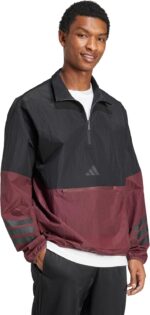 adidas Men's Size Future Icons 3-Stripes Woven Half-Zip Sweatshirt - Image 3