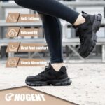 Hogent Steel Toe Shoes for Women Men Wide Non Slip Composite Work Sneakers Indestructible Comfortable Safety Tennis Shoes Lightweight Breathable Construction Sneakers Puncture Proof Ergonomic Design - Image 6