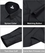 siliteelon Womens Classic-Fit Dress Shirts Long Sleeve Button Down Wrinkle-Free Stretch Solid Casual Work Office Blouse Top - Image 3