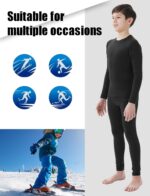 Dalavch 2 Sets Youth Boys Thermal Base Layer Long Johns Compression Leggings and Shirts Fleece Lined Underwear for Kids Girls - Image 5