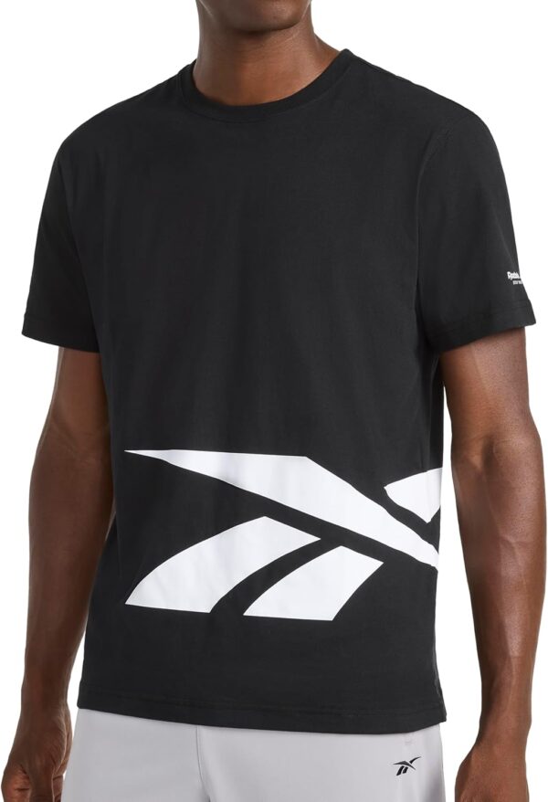 Reebok Mens Big Short Sleeve Crewneck T-Shirt, Standard Fit, Lightweight Cotton-Poly Jersey Fabric