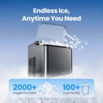 Nugget Ice Maker Countertop, 35lbs/24H Sonic & Chewable Pellet Ice, Portable Crushed Ice Machine, Self-Cleaning Anti-Scale System, 10 Cleaning Packets, Quiet Operation, Stainless Steel - Image 5