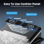 Sweetcrispy Countertop Ice Maker Machine, Portable Self-Cleaning Ice Machine with Ice Scoop, Basket and Handle, 9 Cubes in 6 Mins, 26.5lbs/24Hrs, 2 Sizes of Bullet Ice for Home Kitchen, Coal Black - Image 3