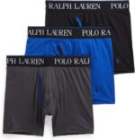 POLO RALPH LAUREN Men's Underwear Boxer Briefs Pack, 3-Pack, 4D Flex Cooling Microfiber Underwear, Wicking Boxer Briefs
