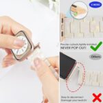 V-MORO Resin Band Compatible with Apple Watch Series 7/8/9/10/11 41/40/38/42mm, Women Fashion Strap for iWatch Series 6/5/4/3/2/1/SE, Lightweight Bracelet Wristband Replacement, Ivory White-Rose Gold - Image 5