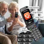 4G Flip Phone Unlocked for Seniors,Basic Flip Phone,Cell Phone for Seniors,2.8" +1.5 ''Screen,SOS Button,Speed Dial,Hans-Free,Big Buttons,Bluetooth,Camera,FM Radio,1400mAh Battery.(Matte Black) - Image 6