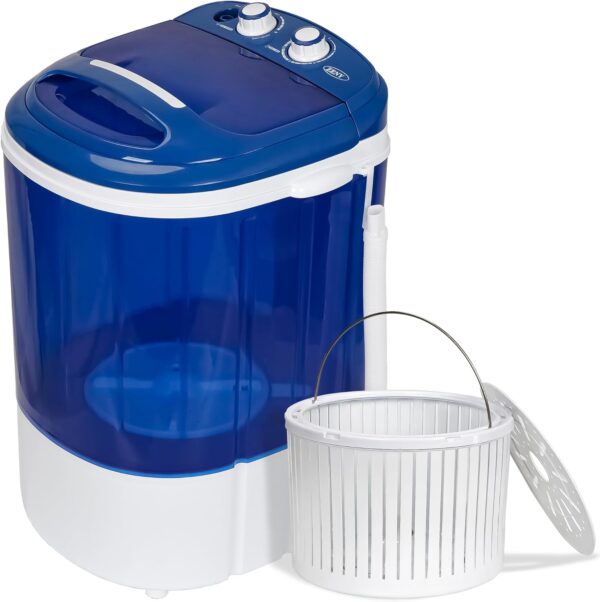 ZENY Portable Mini Washing Machine 8 lbs Washing Capacity Semi-Automatic Compact Washer Spinner Small Cloth Washer Laundry Appliances for Apartment, RV, Camping, Single Translucent Tub Blue