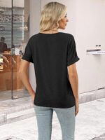 3 Pack T-Shirts Short Sleeve V Neck Tops for Women 2026 Fashion Summer Loose Fit Cute Clothes Trendy Fashion Outfits - Image 3