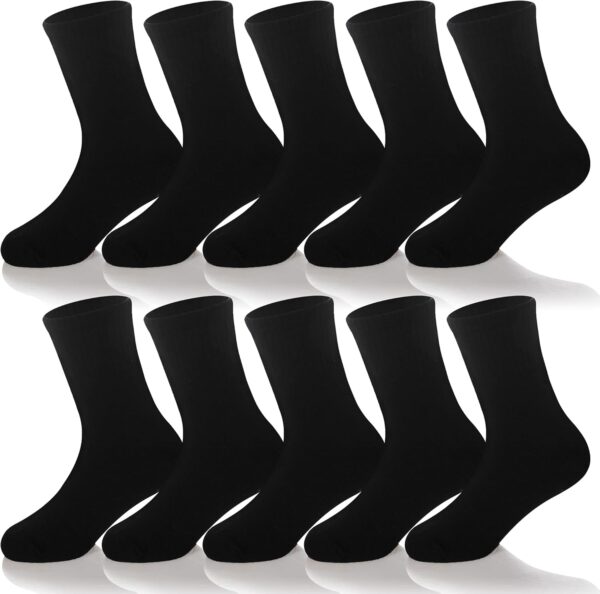 Kids Classics Crew Socks 10 Pairs Child Boy Girls Athletic Cotton Basic School Uniform Breathable Casual Sports Socks