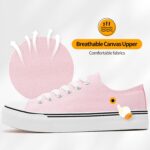 ZGR Womens White Tennis Shoes for Women,Lace up Canvas Sneakers,Casual Walking Canvas Shoes - Image 4