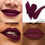 Dark Purple Lipstick Matte for Women, Color Stay Long Lasting Lipstick Smudgeproof Liquid Lipsticks, Cruelty Free Lip Color, DM20 Dark Purple - Image 2