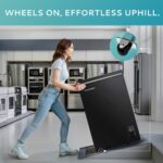EUHOMY 3.5 Cu.Ft Chest Freezer with Wheels, Small Deep Freezer Adjustable 7 Thermostat, Quiet Mini Freezer Free-Standing Top Door, Energy Saving for Apartment/Garage/Basement/Dorm/Home, New Black - Image 5