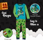 Minecraft Boys' 6-Piece Cotton Pajama Set, Matching Snug-fit Shirt & Pants, Soft & Cute for Kids - Image 7