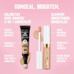 Suggest a better title and return a single title only without any other comments: Revlon Glimmer Correcting Concealer, Liquid Under Eye Makeup, Made with Caffeine, Vitamin C, & Stevioside, 115 Yellow, 0.3 fl oz - Image 11