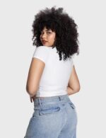 PUMIEY Women's Crew Neck Short Sleeve Tops Double Lined Slim Fit T Shirts Basic Tee Smoke Cloud Pro Collection - Image 5